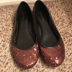 Banana republic sequin bronze ballet flats